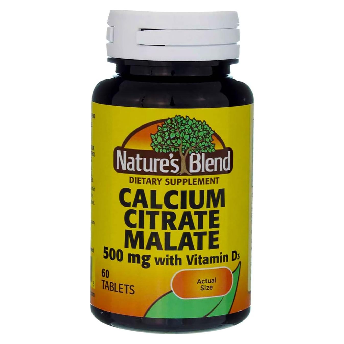 Calcio Citrato Malato Nature's Blend 500 mg 60 tabletas