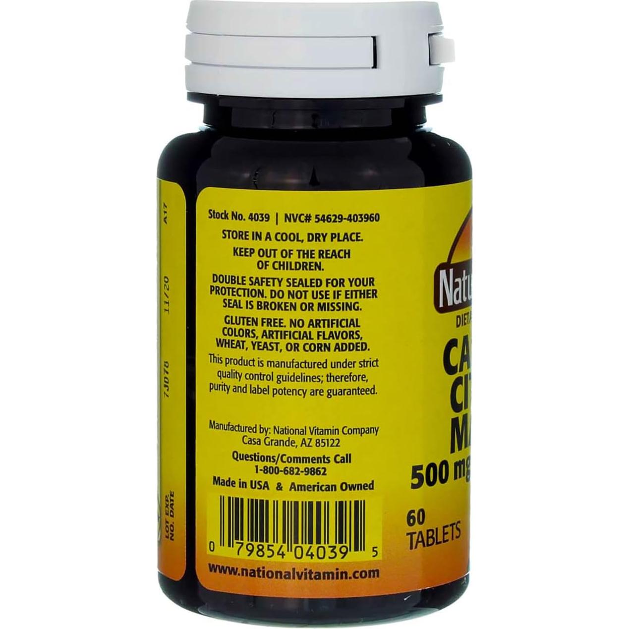 Calcio Citrato Malato Nature's Blend 500 mg 60 tabletas