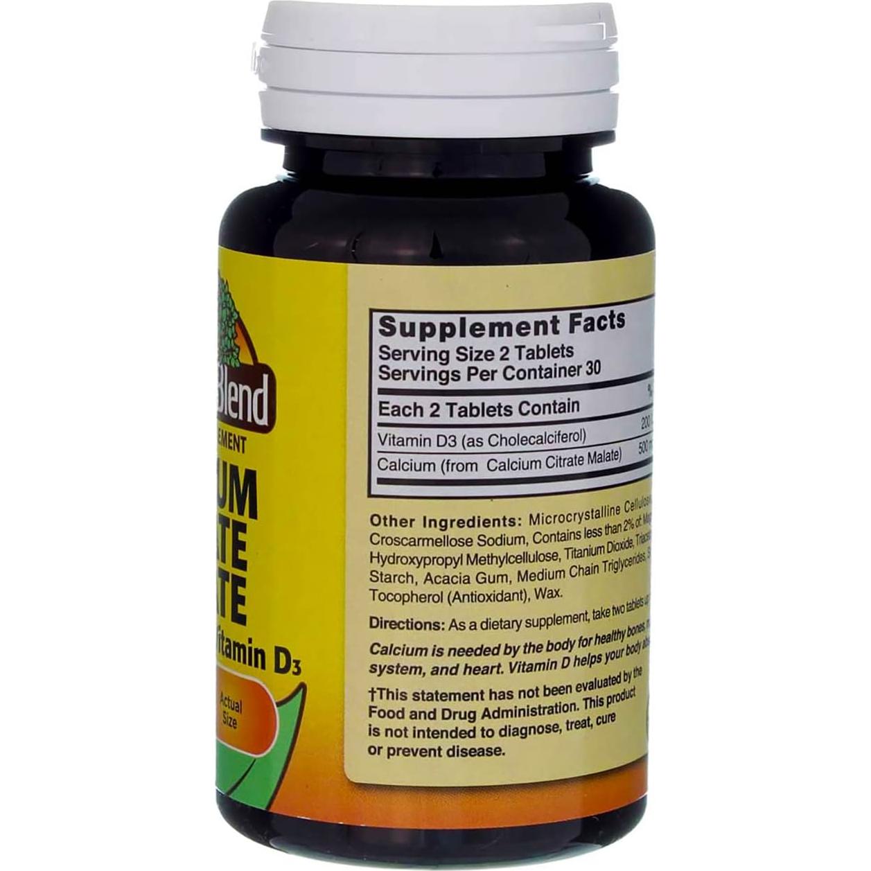 Calcio Citrato Malato Nature's Blend 500 mg 60 tabletas