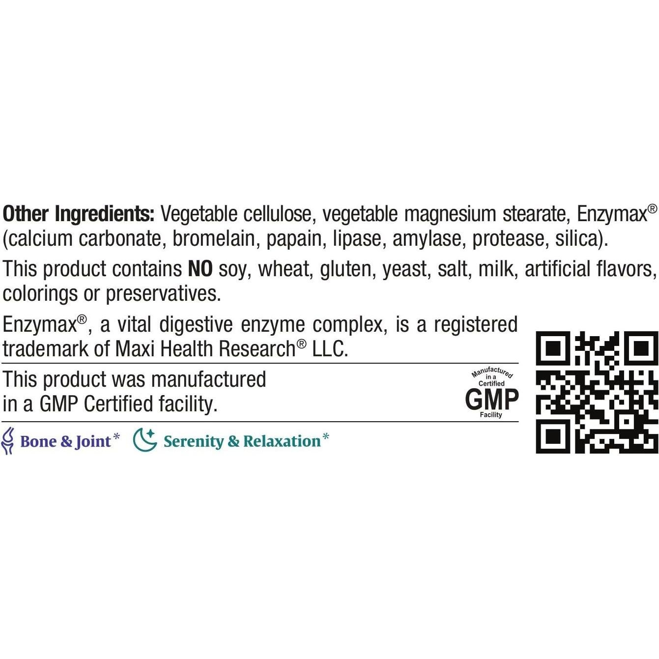 Suplemento de Calcio Maxi Health 1000 mg + D3 1000 UI + Magnesio 500 mg - 90 Cápsulas