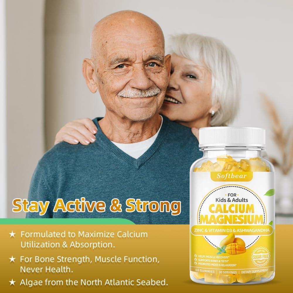 Gominolas de Calcio Magnesio Zinc Softbear 600 mg Sabor Mango