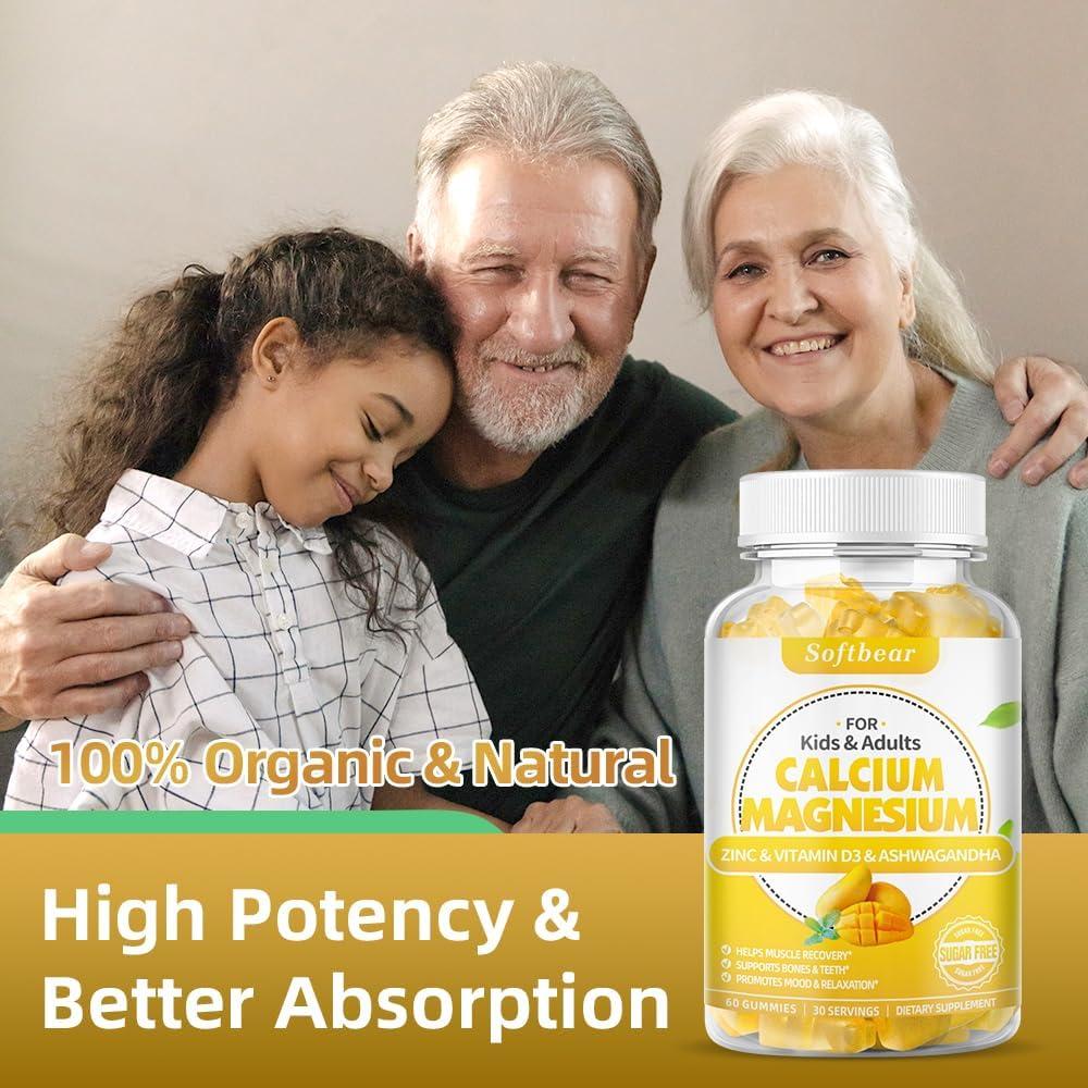 Gominolas de Calcio Magnesio Zinc Softbear 600 mg Sabor Mango