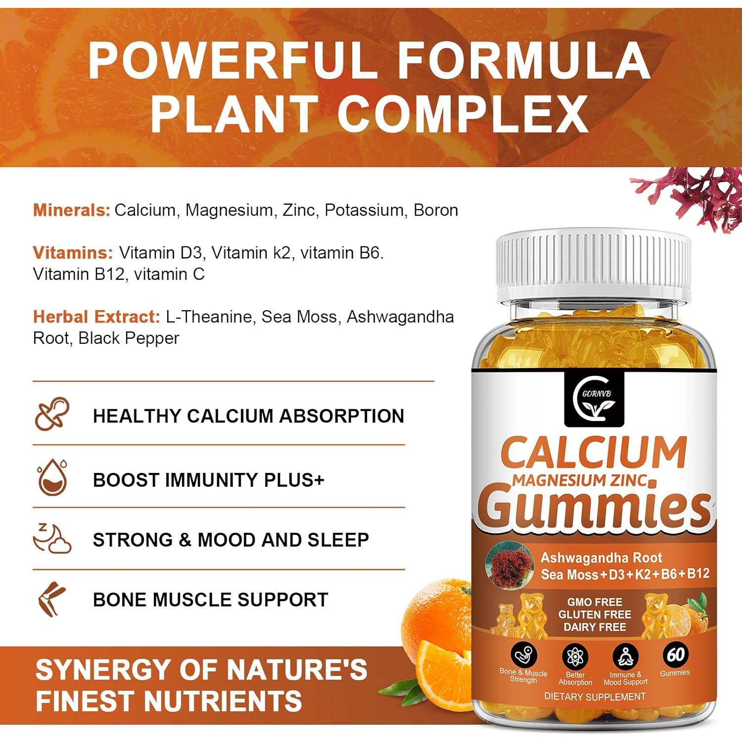 Gominolas de Calcio 1200mg GORNVB con Vitamina D3 y K2