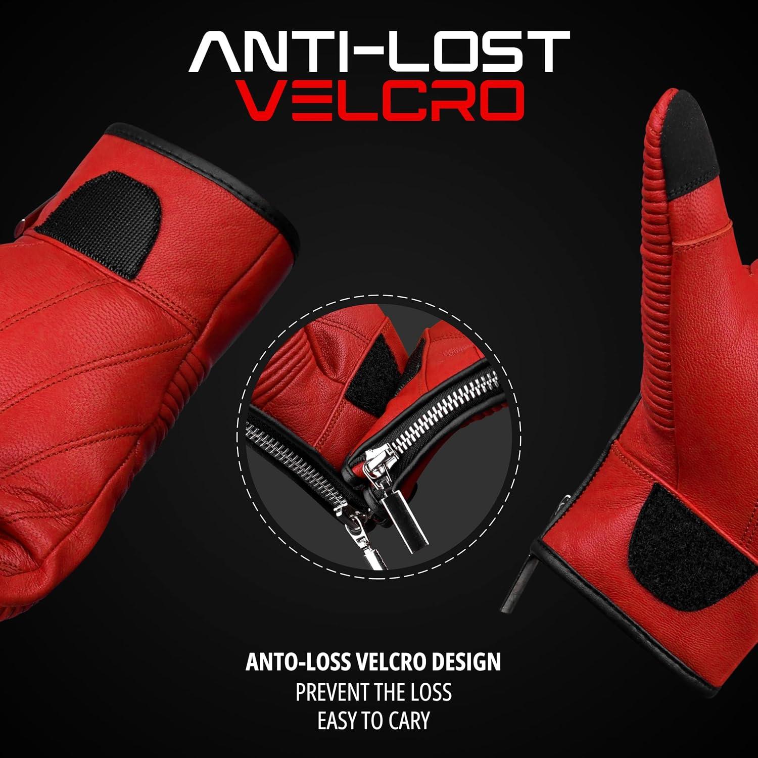 Guantes de Motocicleta J.A.G. Cuero Perforado Táctiles