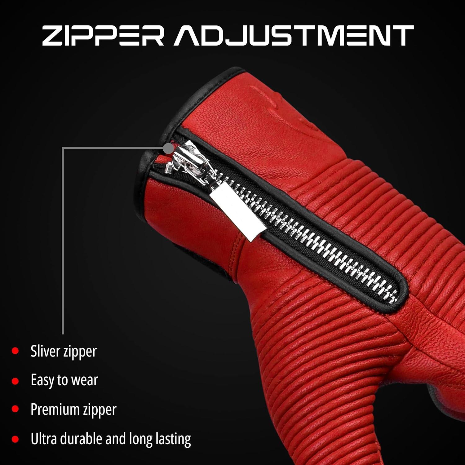 Guantes de Motocicleta J.A.G. Cuero Perforado Táctiles