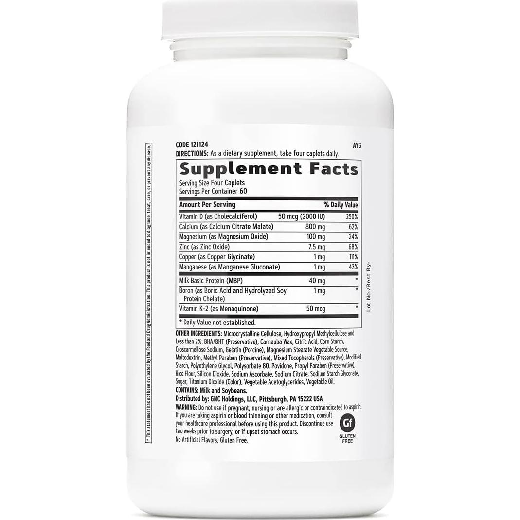 Suplemento de Calcio Completo GNC 800mg 60 Tabletas