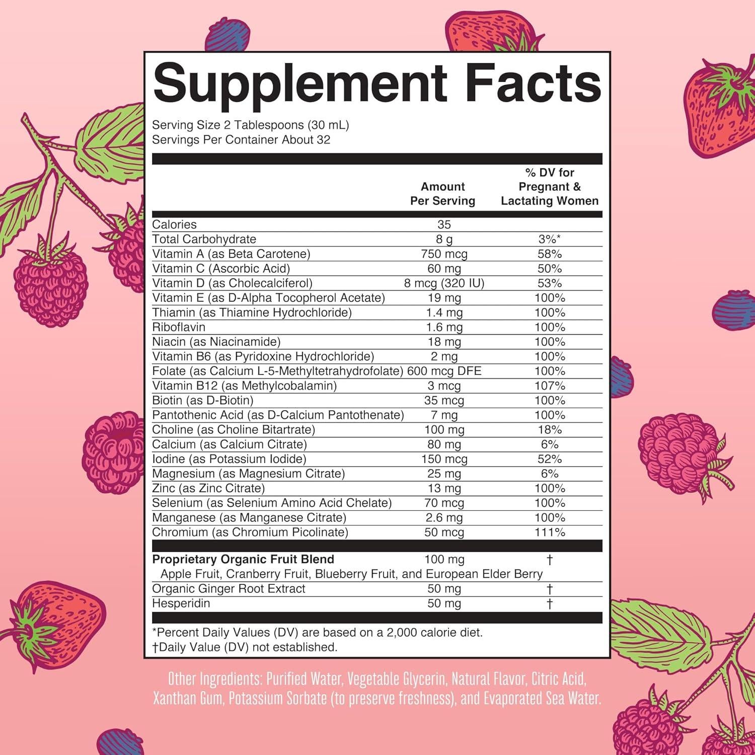 Vitaminas Prenatales y Postnatales MaryRuth 946ml Vegano