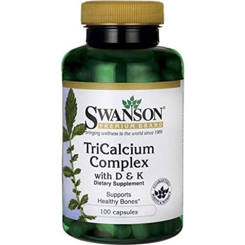Suplemento de Calcio Swanson con Vitaminas D y K 100 Cápsulas