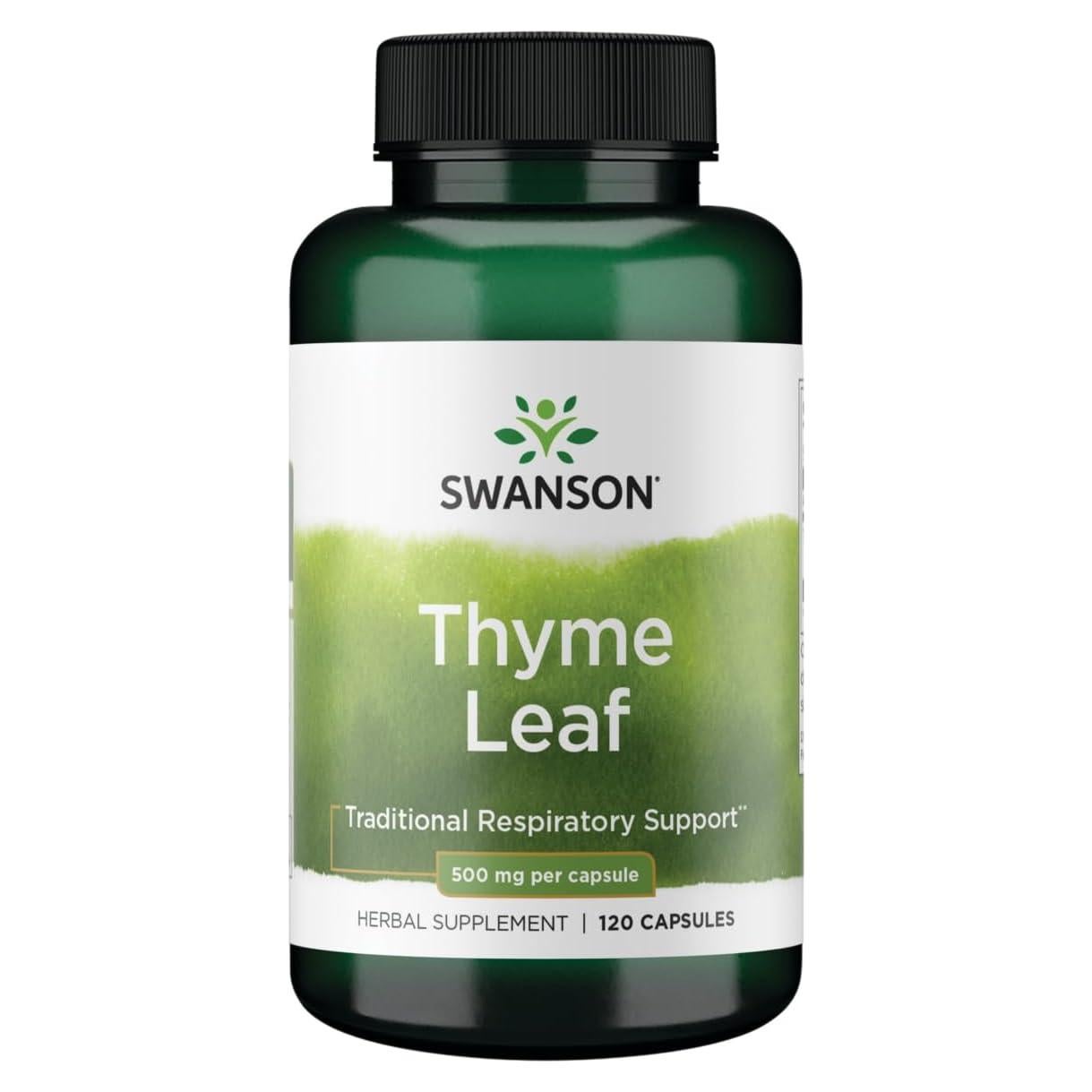 Suplemento de Hoja de Tomillo Swanson - 120 Cápsulas 500mg
