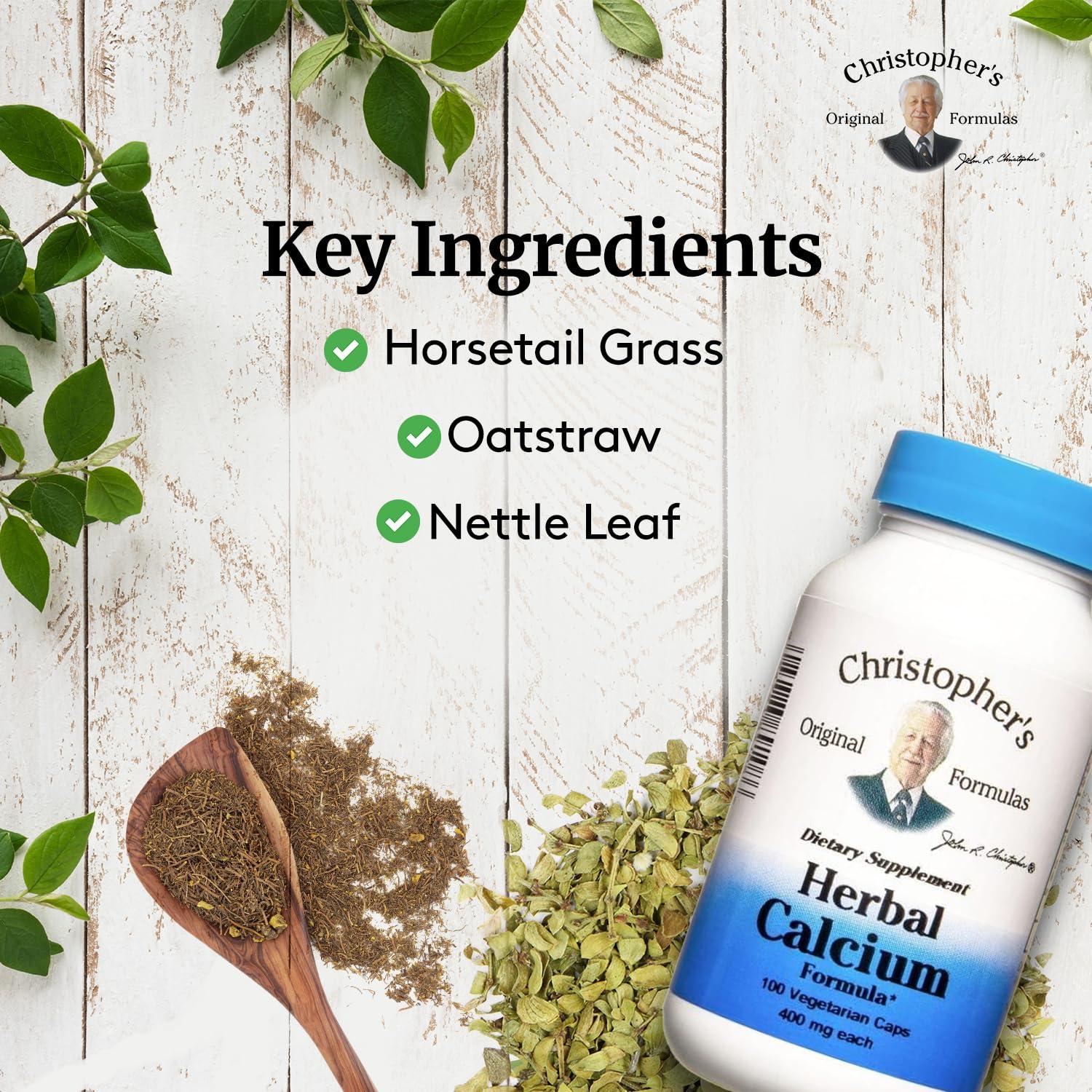 Suplemento de Calcio Herbal Christopher - 400 Cápsulas