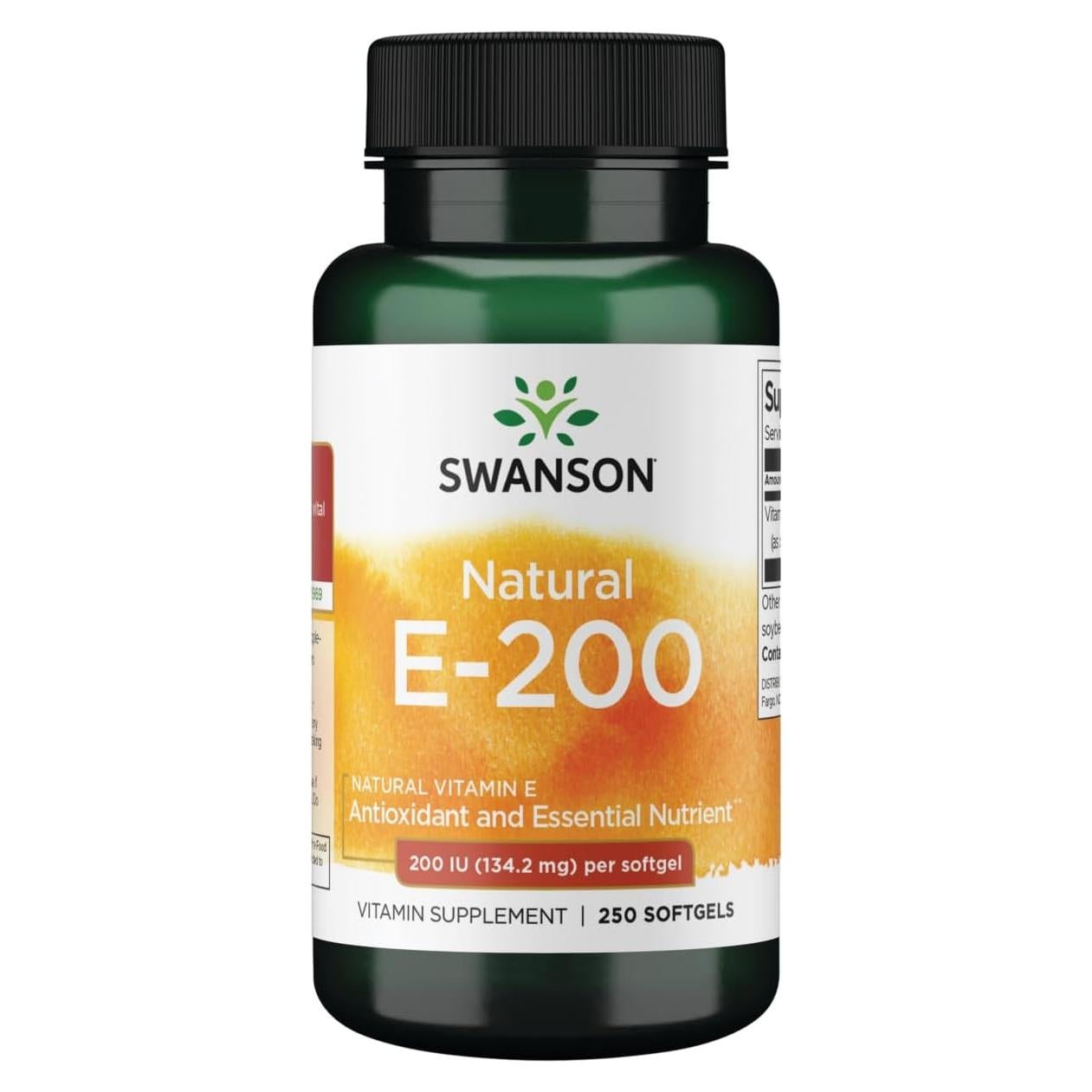 Swanson Vitamina E 200 IU - Suplemento Antioxidante 250 Gelatinas