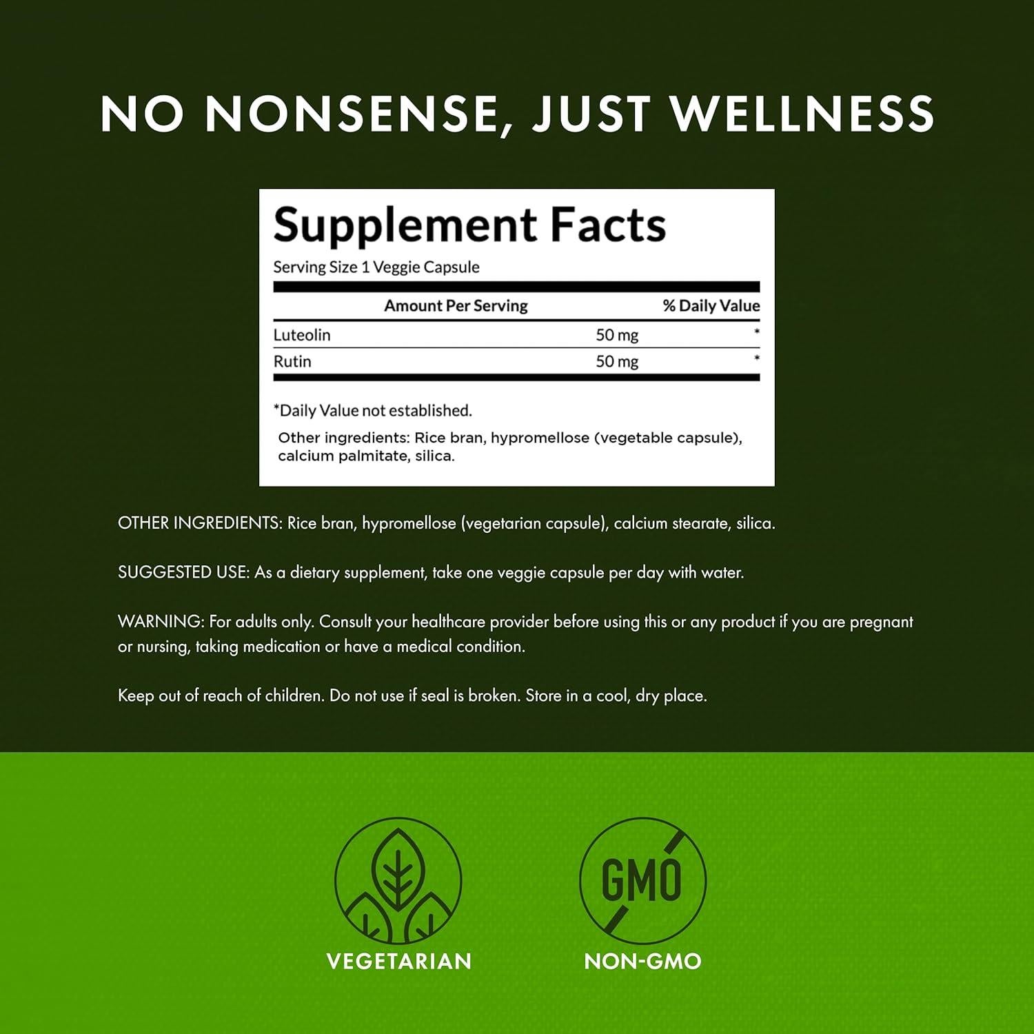 Complejo de Luteolina Swanson 30 Cápsulas - Suplemento Cognitivo