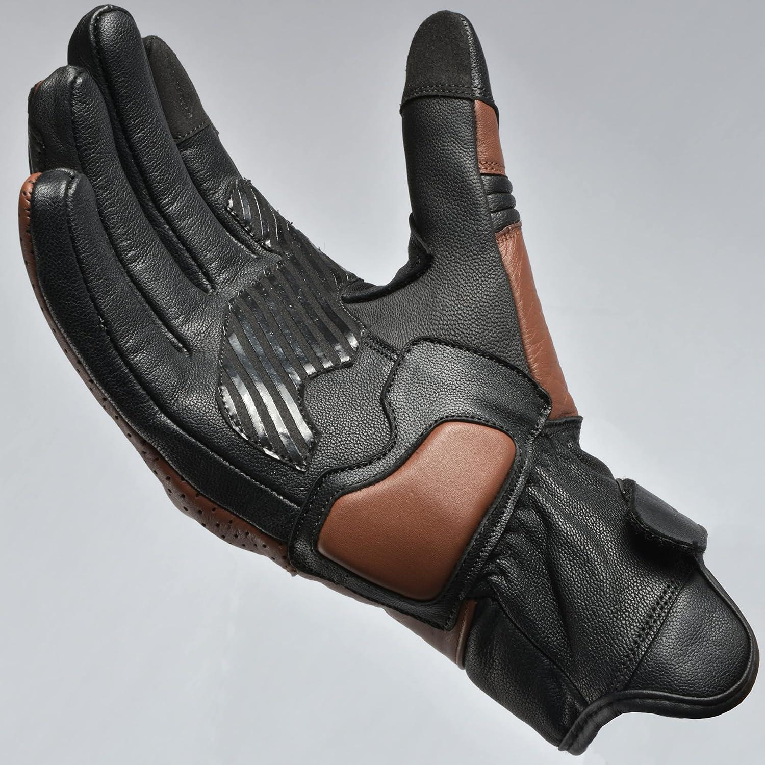 Guantes de Motocicleta J.A.G. Cuero Perforado Táctiles