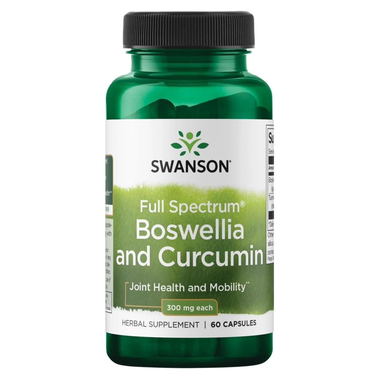 Suplemento Articular Swanson Boswellia y Curcumina 60 Cápsulas