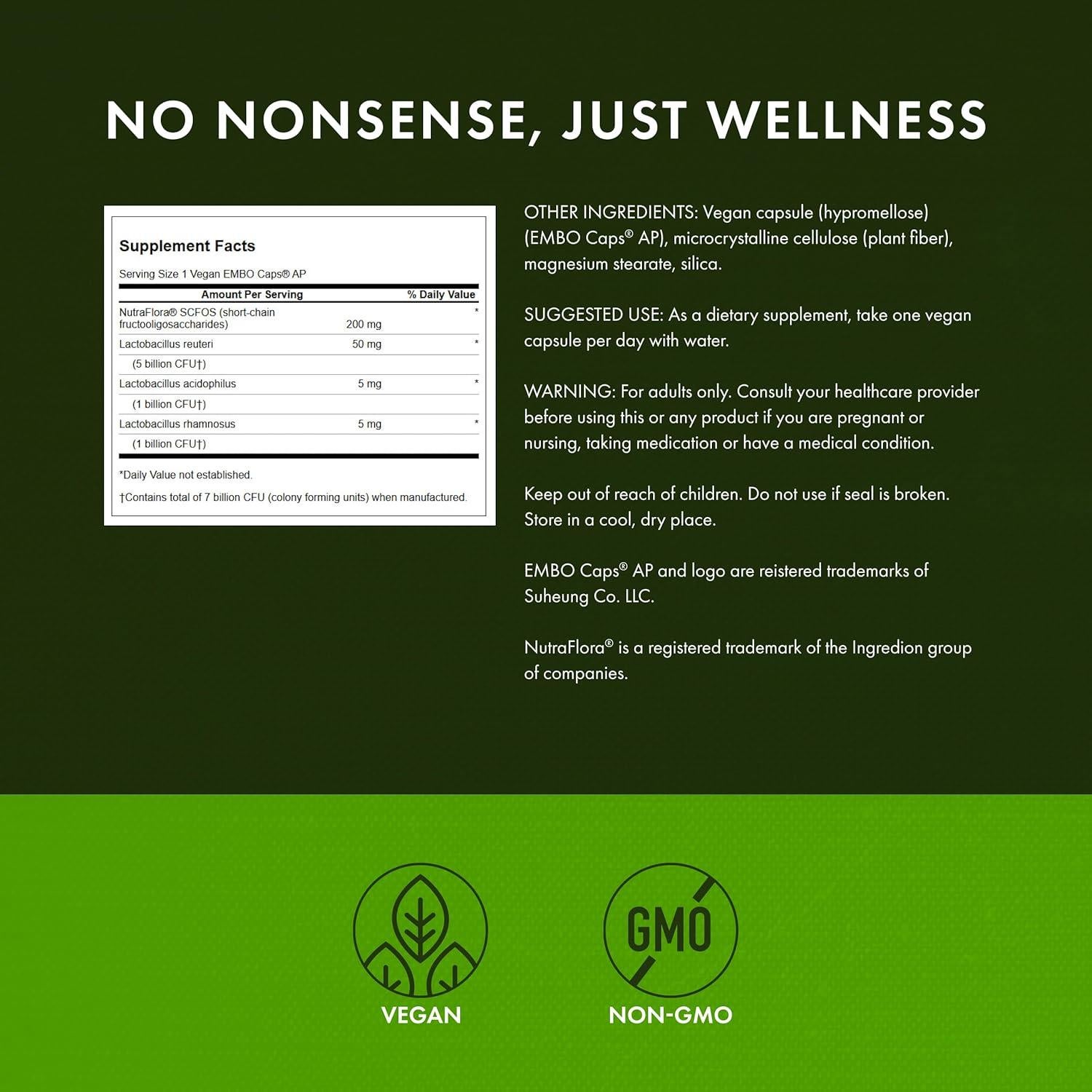 Swanson Probiotico L. Reuteri Plus 30 Cápsulas Vegetales