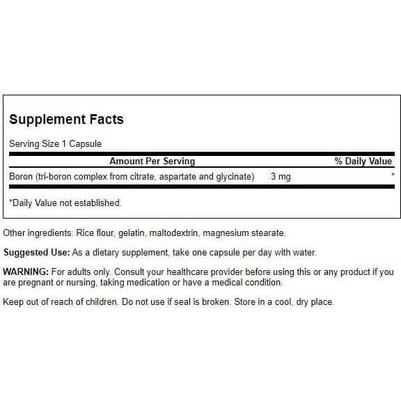 Complejo de Boro Triple Swanson - 250 Cápsulas - Soporte Óseo