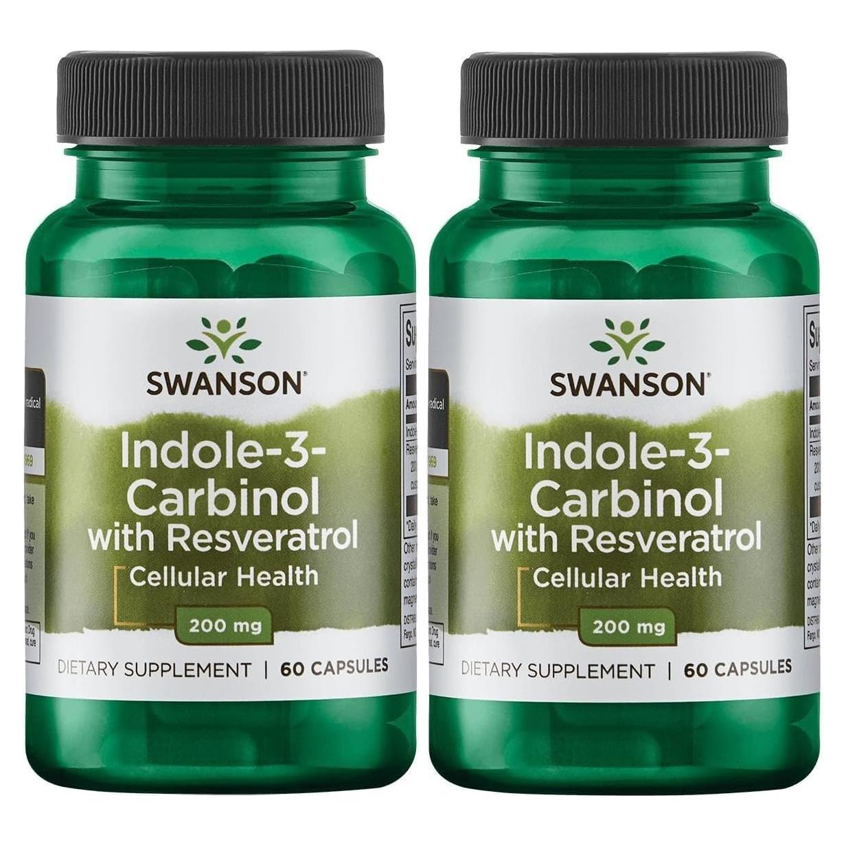 Suplemento Natural Swanson I3C con Resveratrol 200mg - 60 Cápsulas