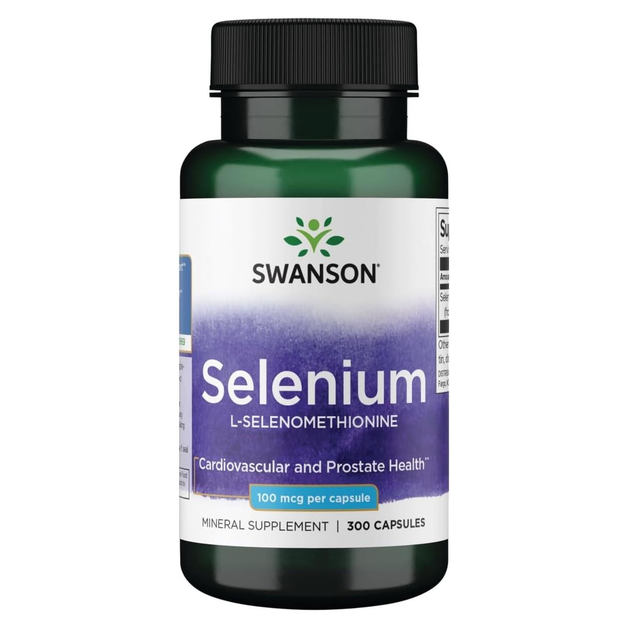 Selenio Swanson 100 mcg - 300 Cápsulas - Salud Corazón y Próstata