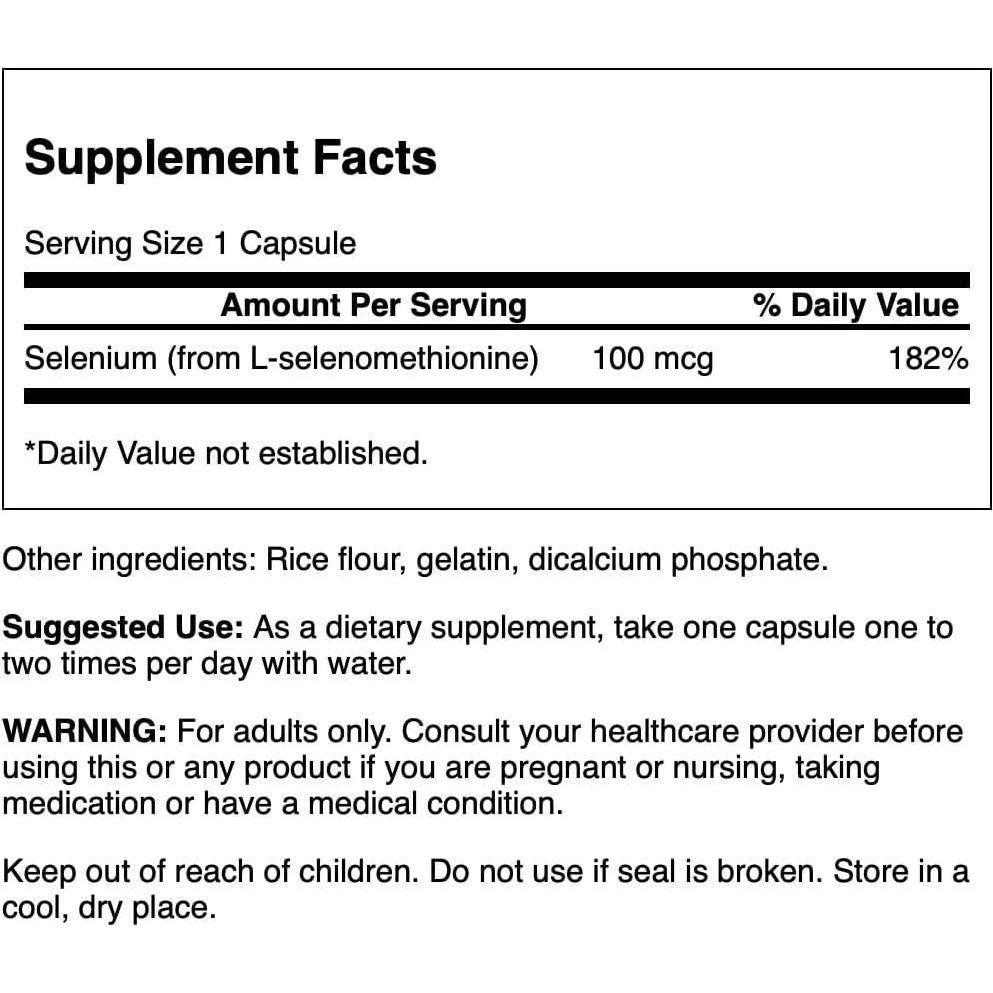 Selenio Swanson 100 mcg - 300 Cápsulas - Salud Corazón y Próstata
