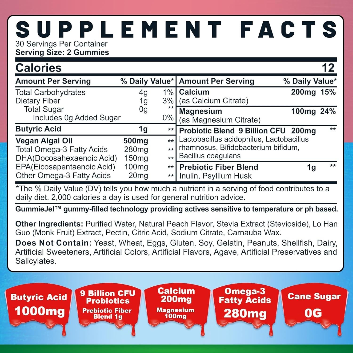 Gomitas Probioticas Nextdia 60 Unidades Omega-3 Butirato