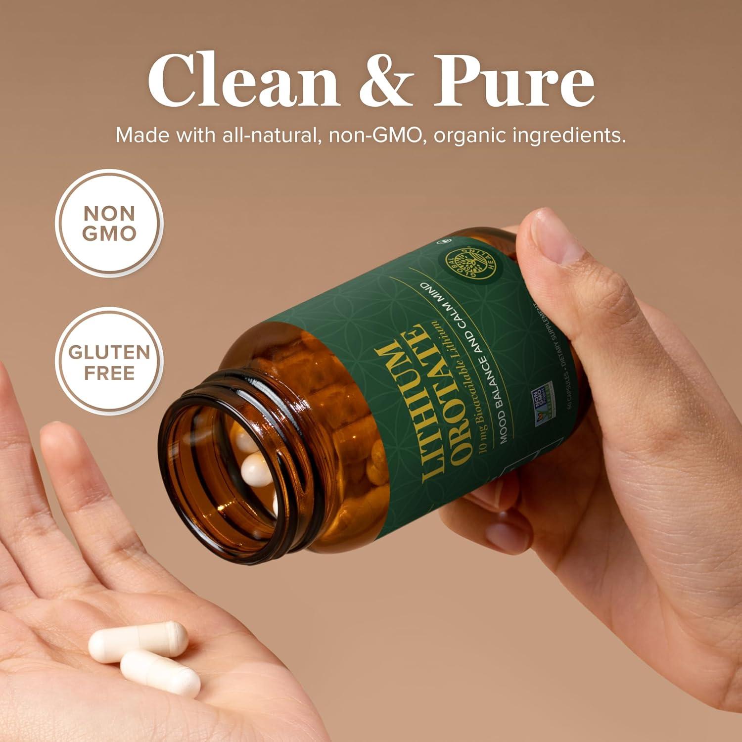 Orotato de Litio 10mg Centro de Sanación Global - 60 Cápsulas Veganas