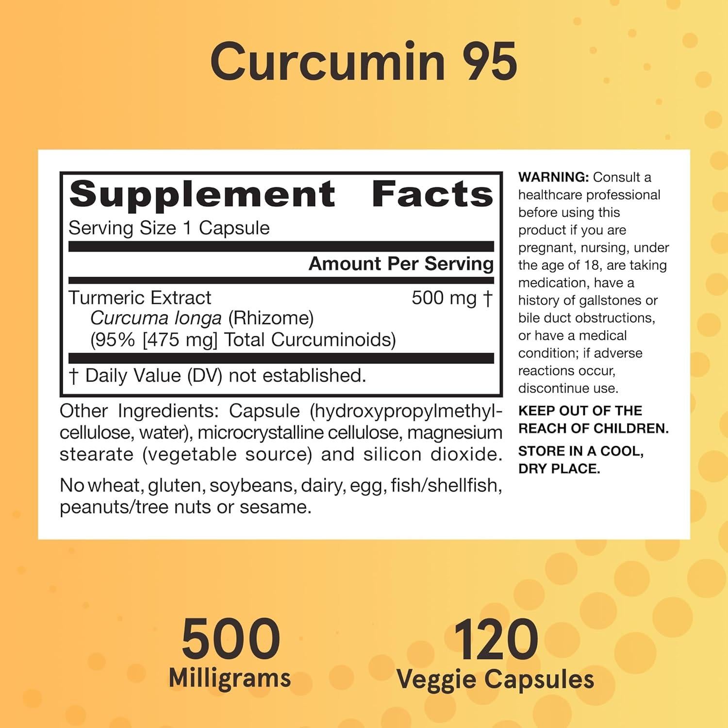Suplemento de Cúrcuma Curcumina Jarrow 500 mg 120 Cápsulas