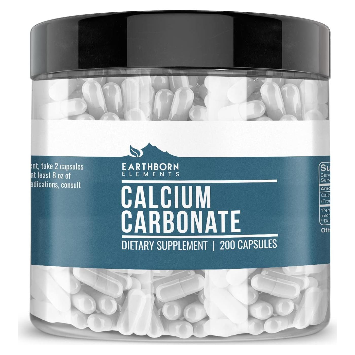 Carbonato de Calcio Earthborn Elements 200 Cápsulas Puro