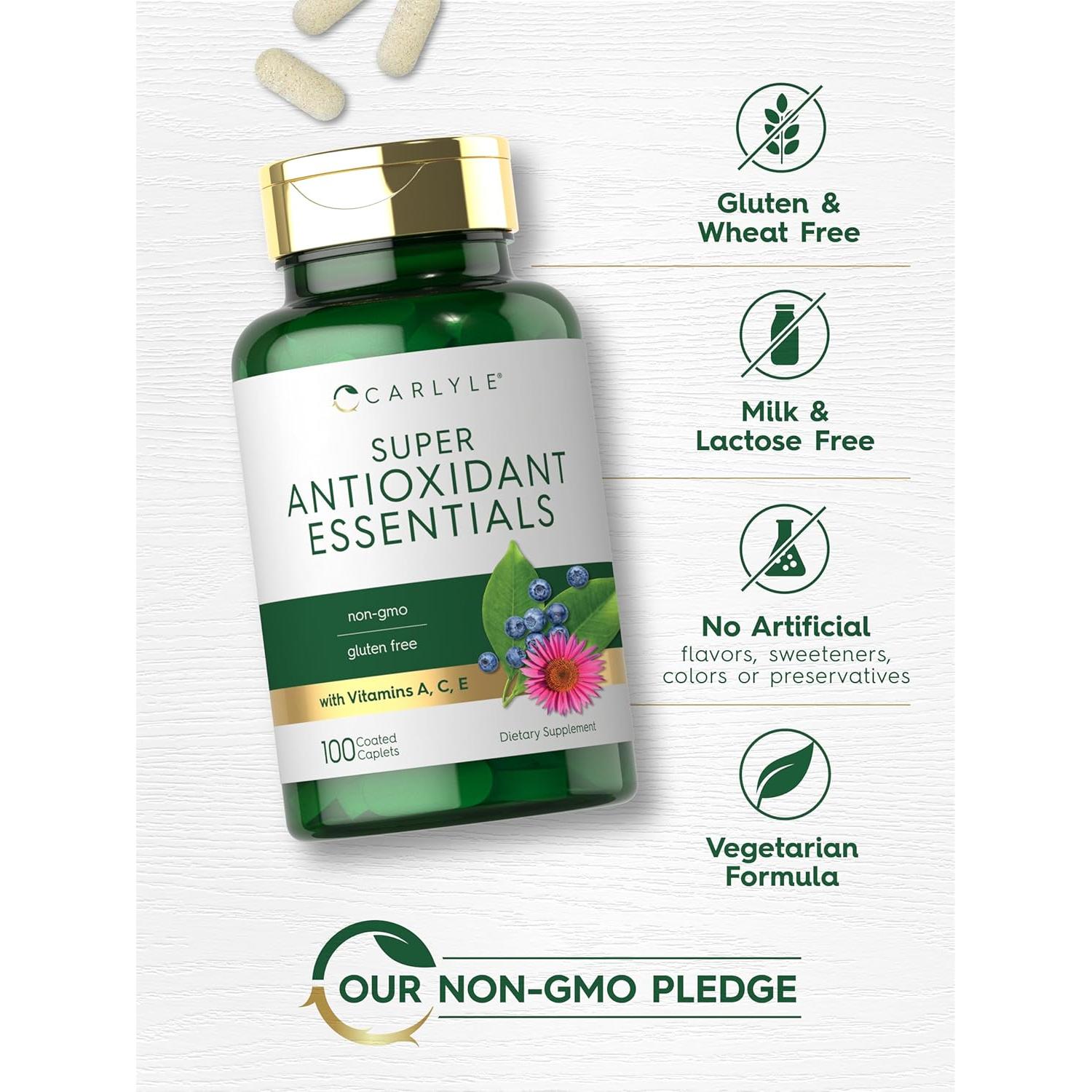 Suplemento Antioxidantes Carlyle | 100 Comprimidos | Vitamina A, C, E