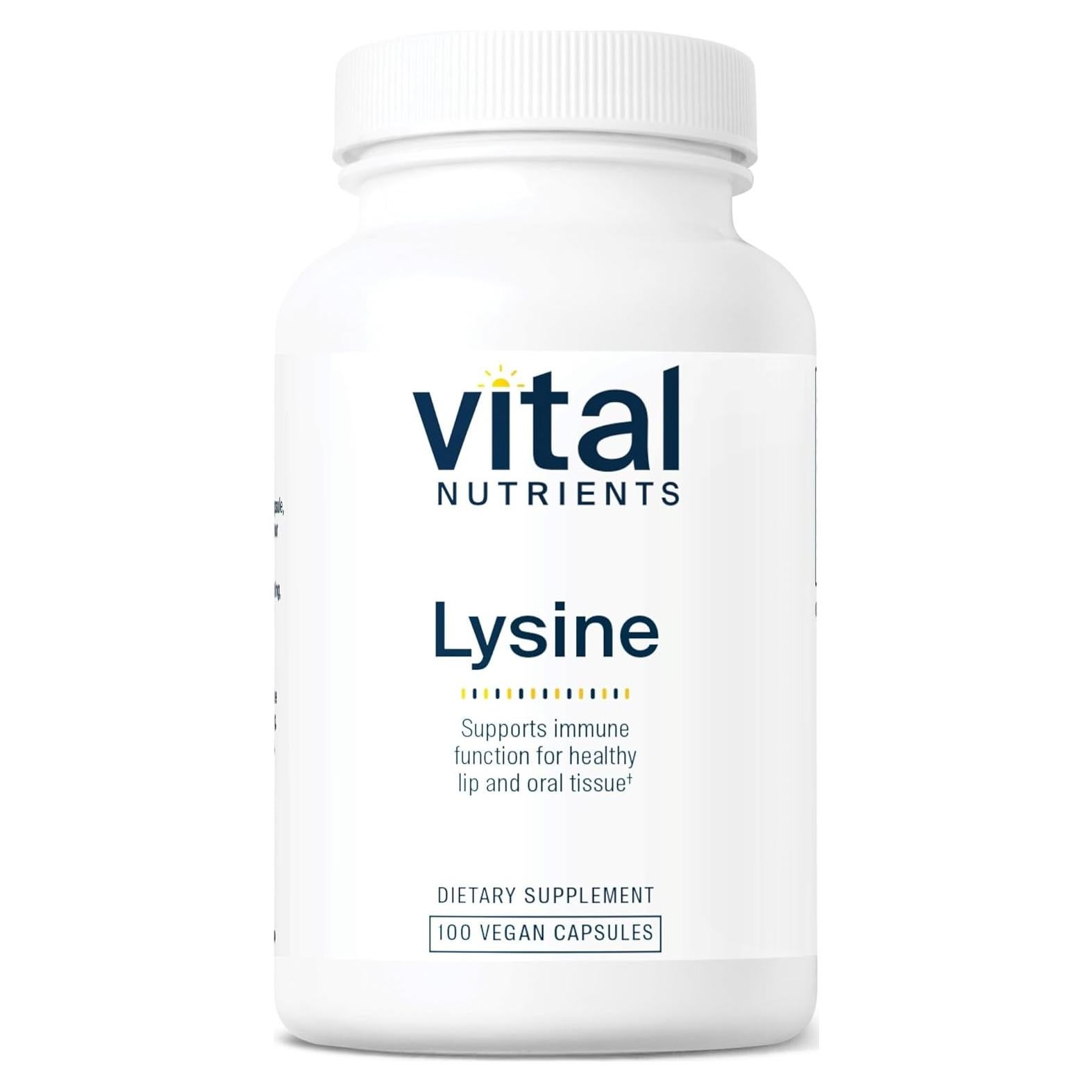 Suplemento de Lisina Nutrientes Vitales 100 Cápsulas 500mg