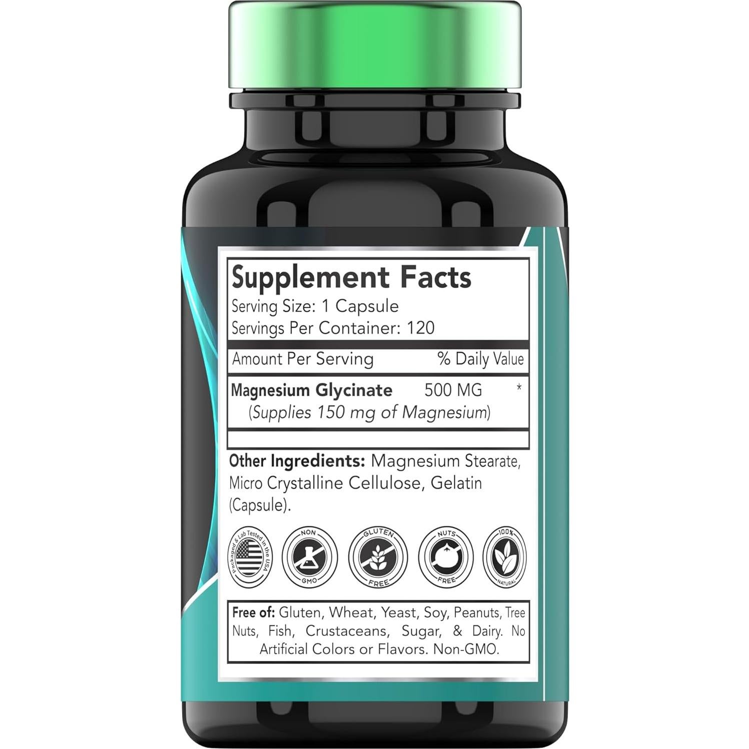 Glicinato de Magnesio 500mg TNVitamins - 120 Cápsulas