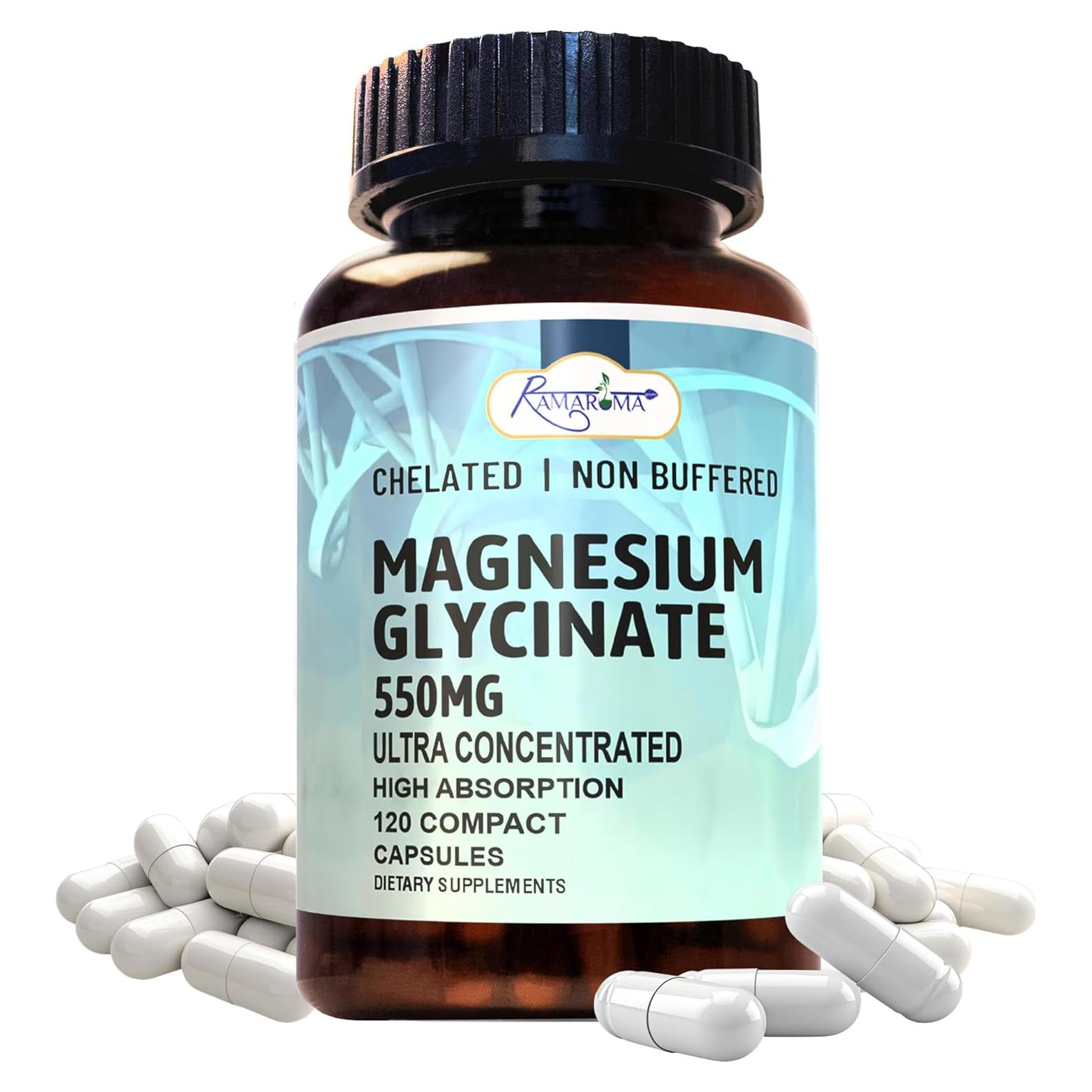 Glicinato de Magnesio 550 mg Ramaroma - 120 Cápsulas