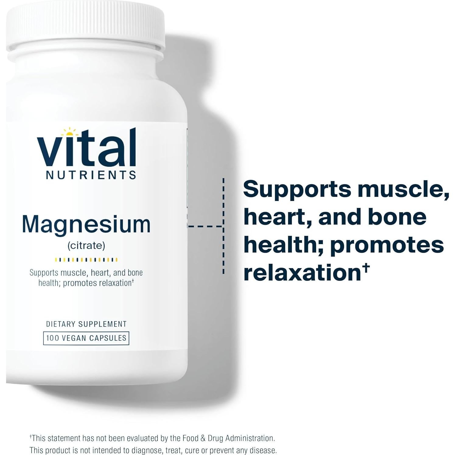 Citrato de Magnesio Vital Nutrients 150mg 100 Cápsulas Veganas