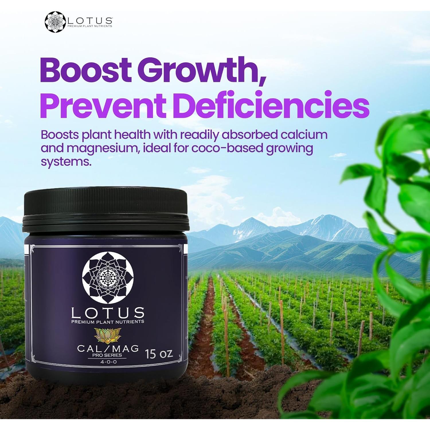 Nutrientes en Polvo Lotus Cal-Mag 425g - Hidroponía y Suelo