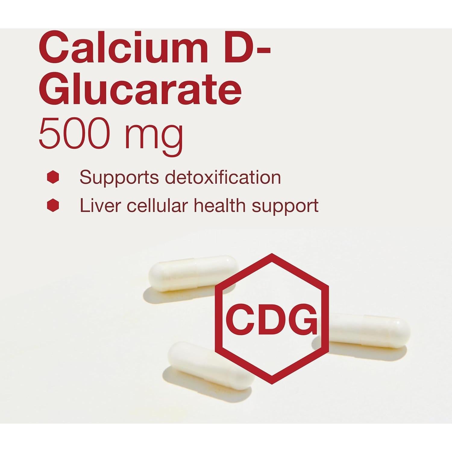 Glucarato de Calcio D 500mg Protocolo Para el Equilibrio de Vida - 90 Cápsulas Veganas