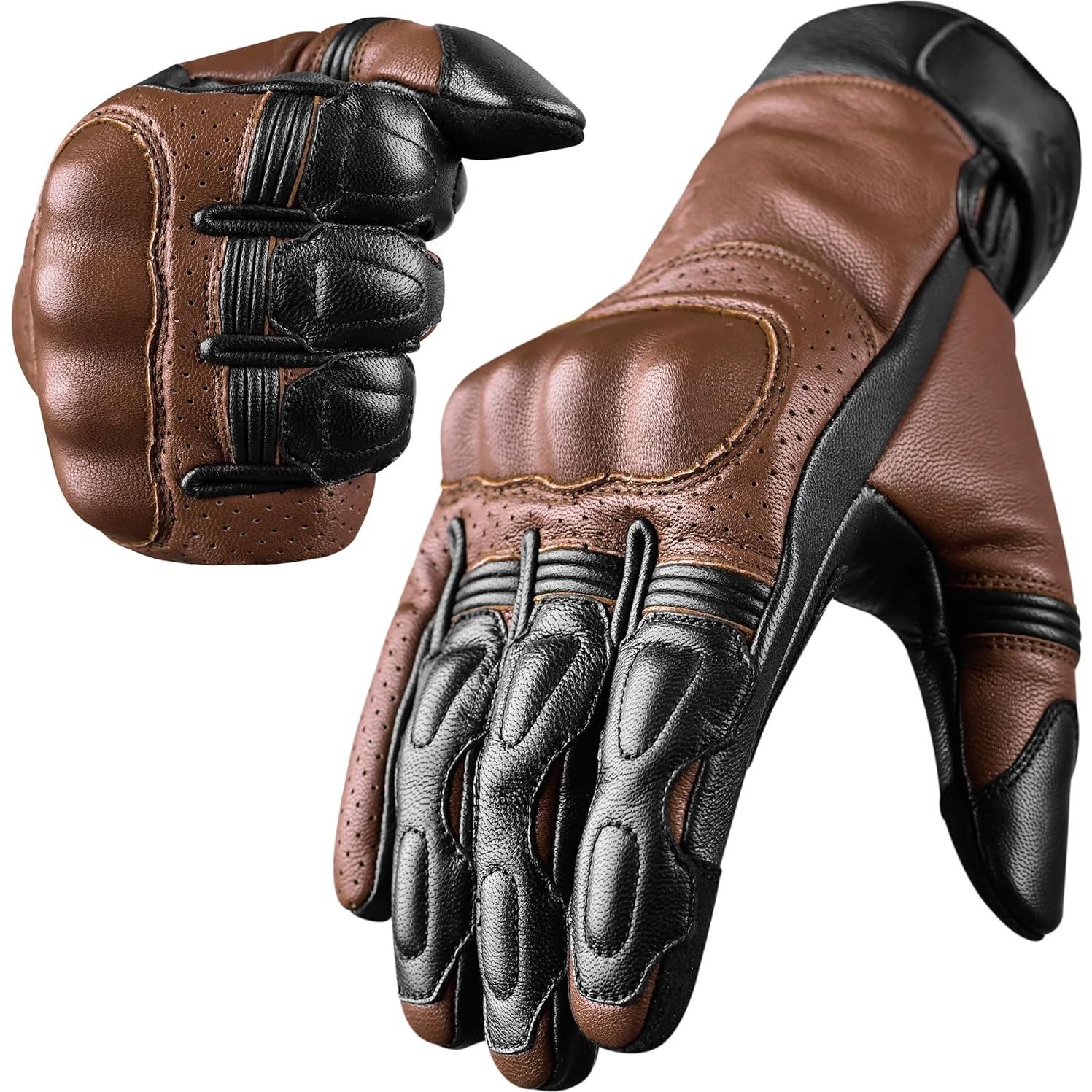 Guantes de Motocicleta J.A.G. Cuero Perforado Táctiles 3XL