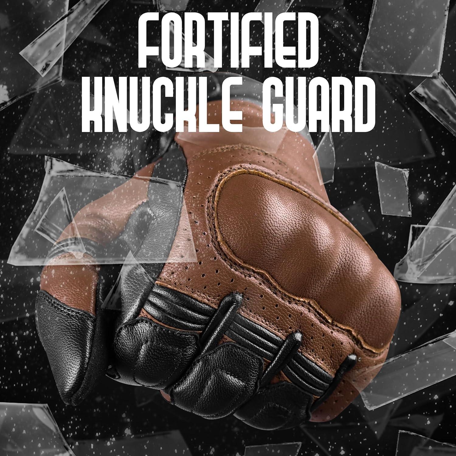 Guantes de Motocicleta J.A.G. Cuero Perforado Táctiles 3XL