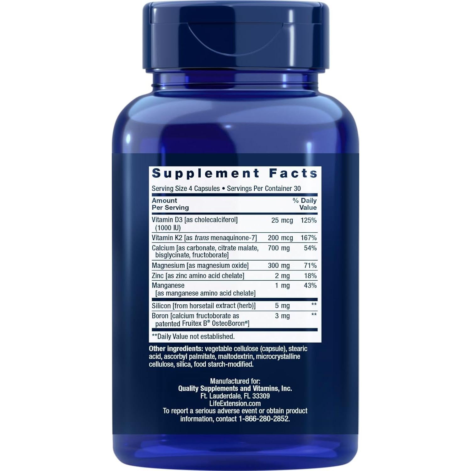 Suplemento de Calcio Bone Restore Life Extension 240 Cápsulas