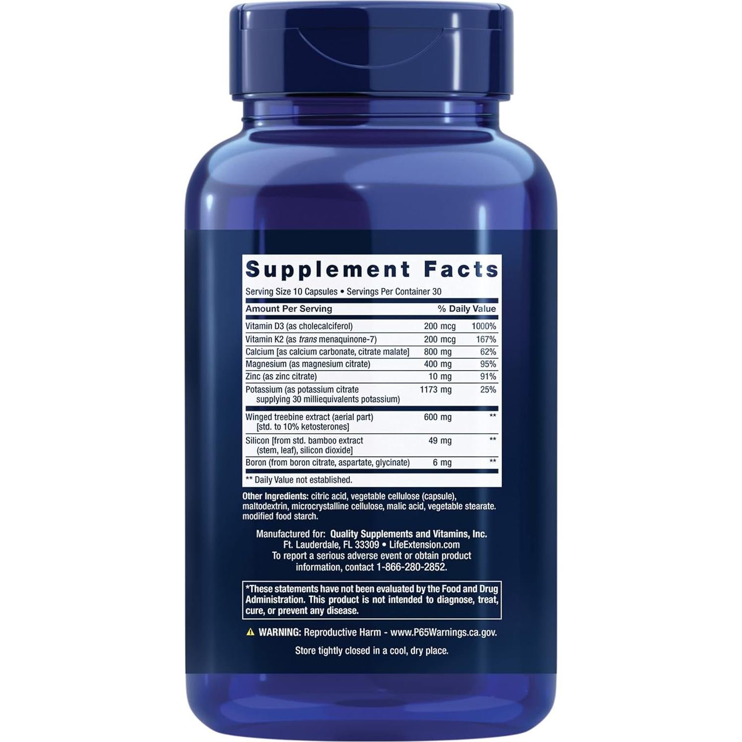 Fórmula Intensiva para Huesos Life Extension 300 Cápsulas