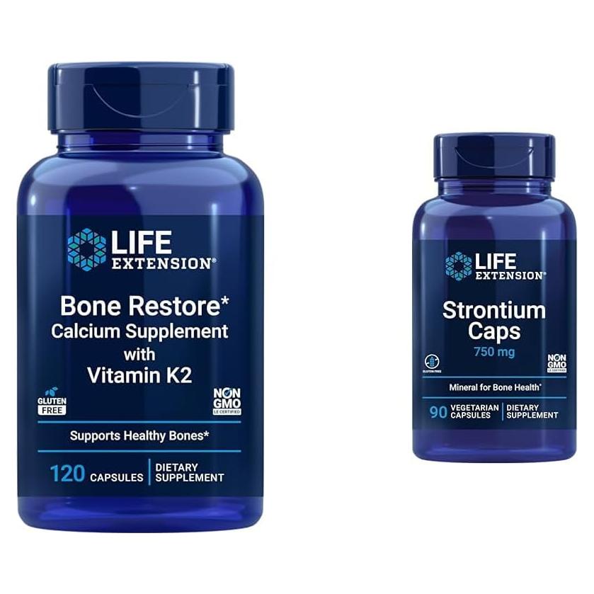 Suplemento de Estroncio Life Extension 750 mg - 90 Cápsulas Vegetarianas