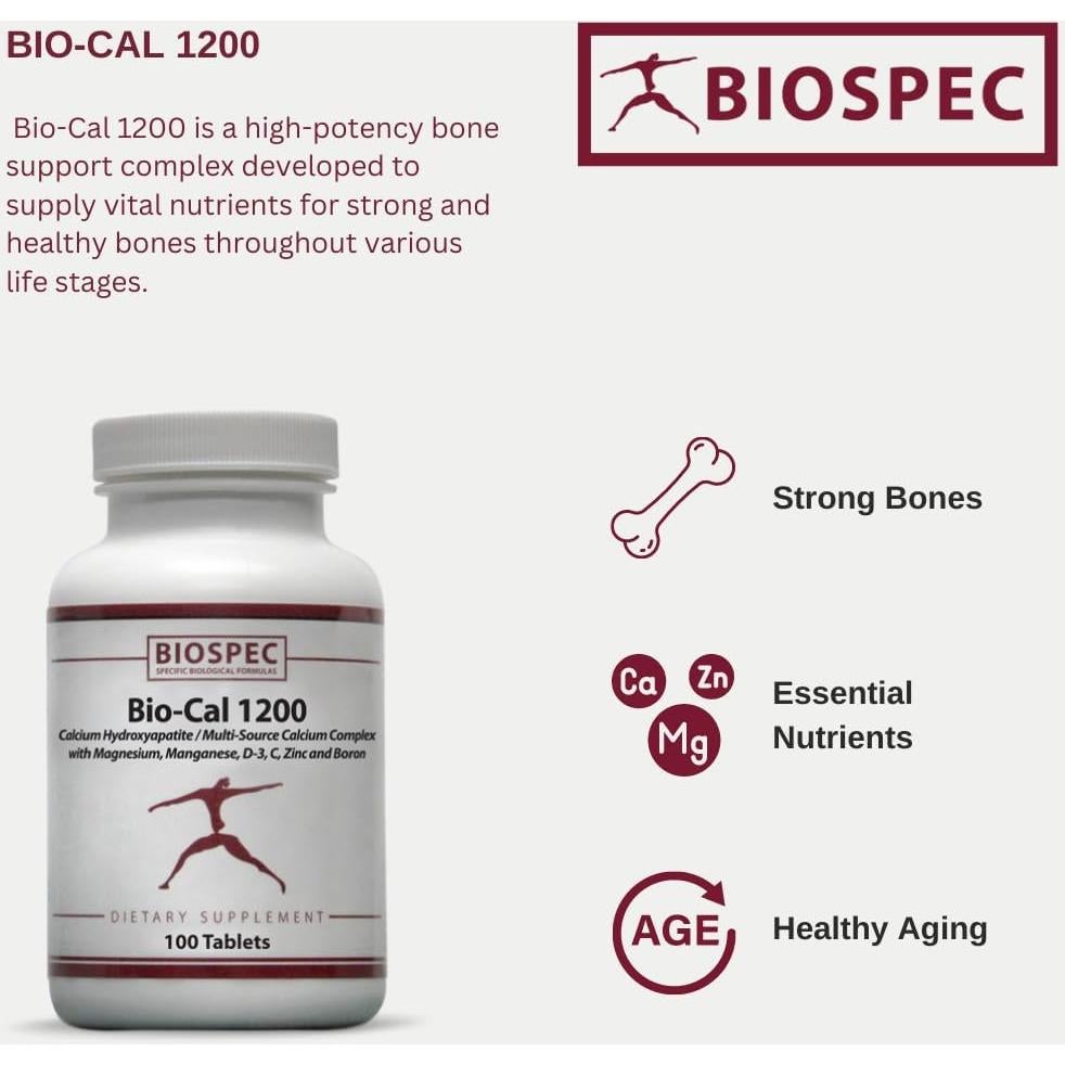 Bio-Cal 1200 - Suplemento Óseo con MCHA, Vitamina D3 y K2