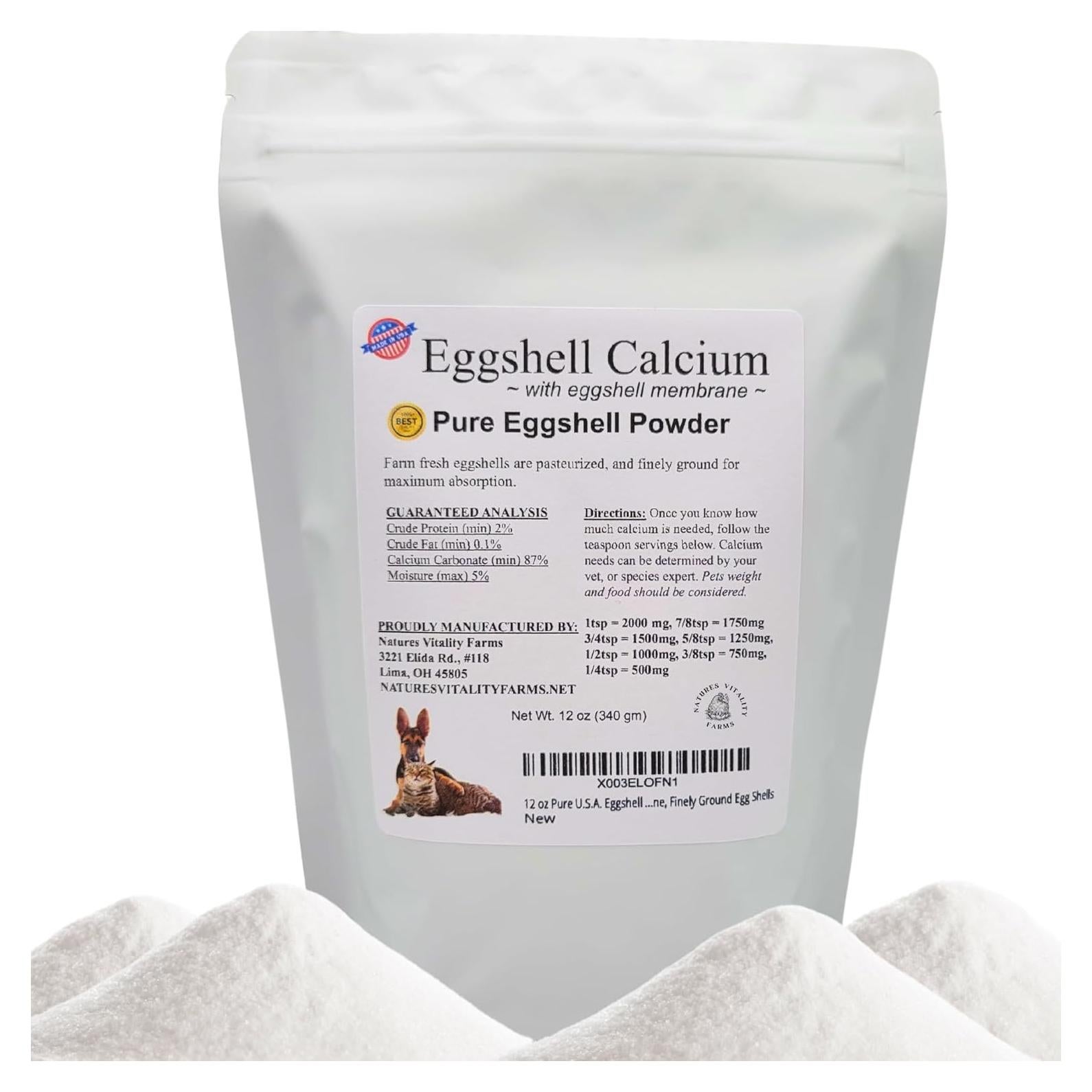 Polvo de Cáscara de Huevo Natures Vitality 290g Suplemento Calcio