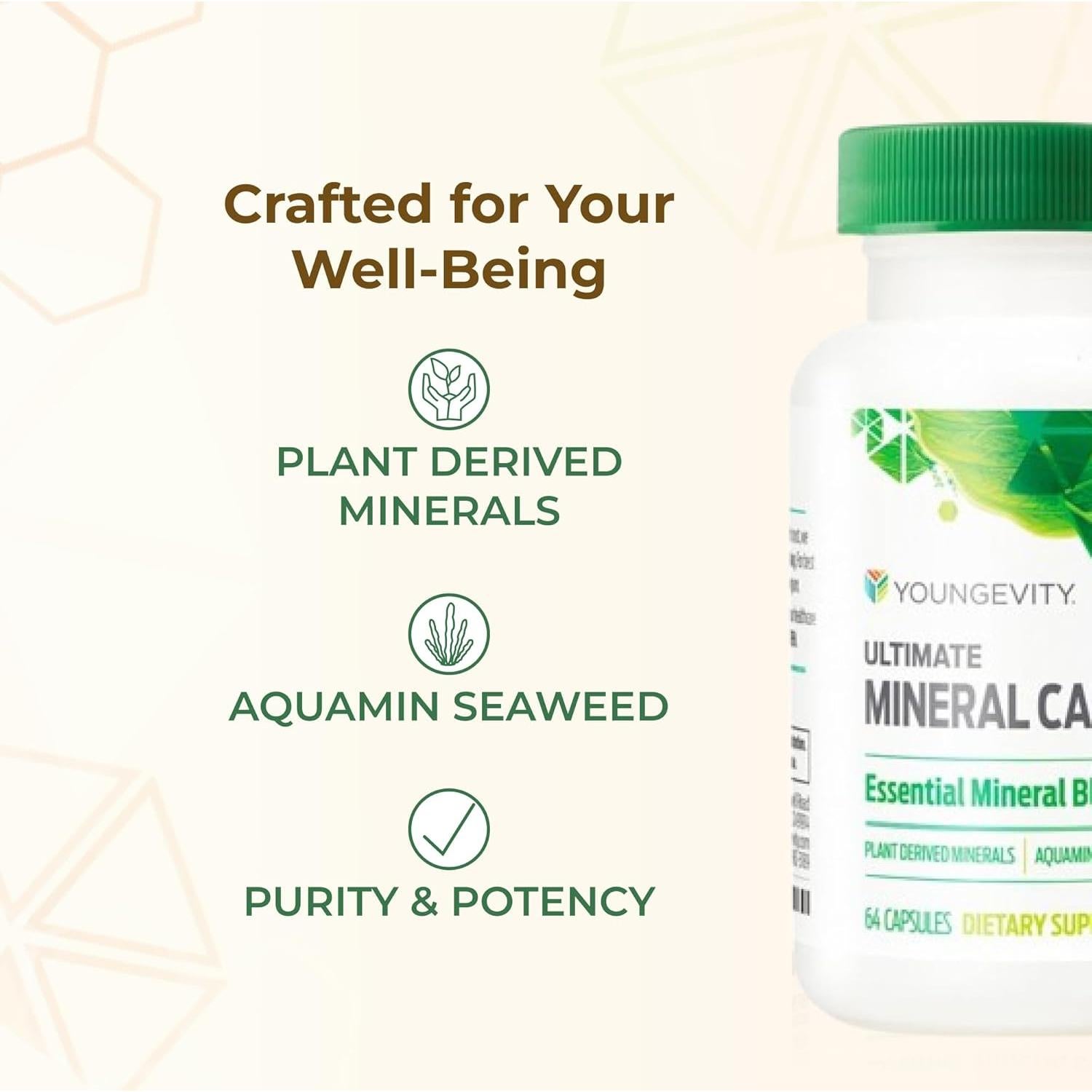 Youngevity Ultimate Mineral Caps - 64 Cápsulas - Minerales Esenciales