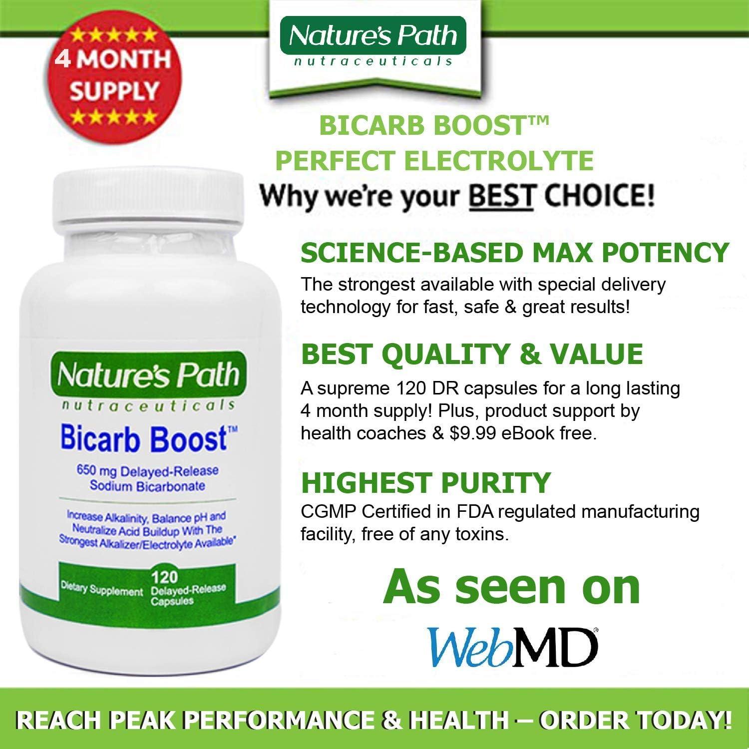 Tabletas de Bicarbonato de Sodio 650 mg Bicarb Boost - 120 Cápsulas