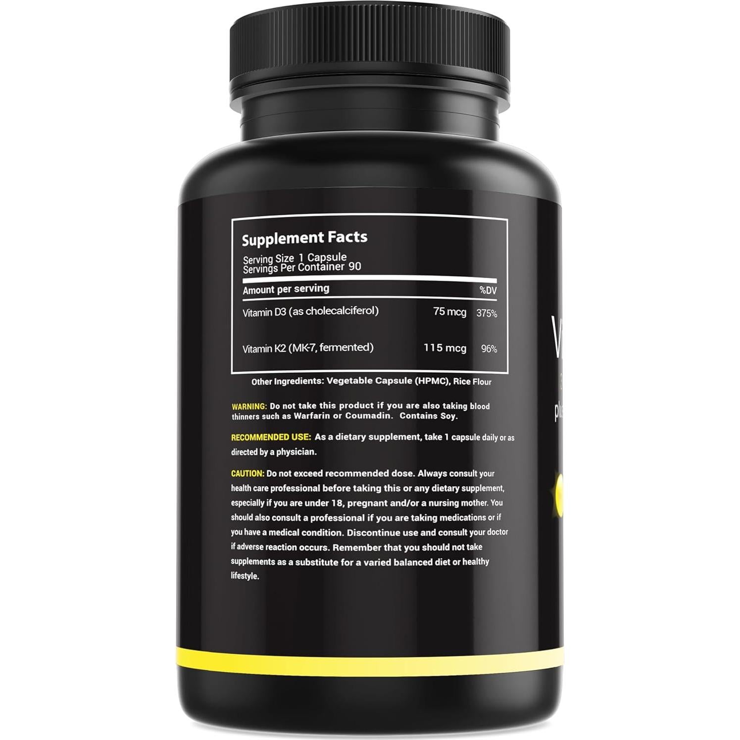 Vitamina D3 K2 3000 UI MaxX Labs - 90 Cápsulas Sin Gluten