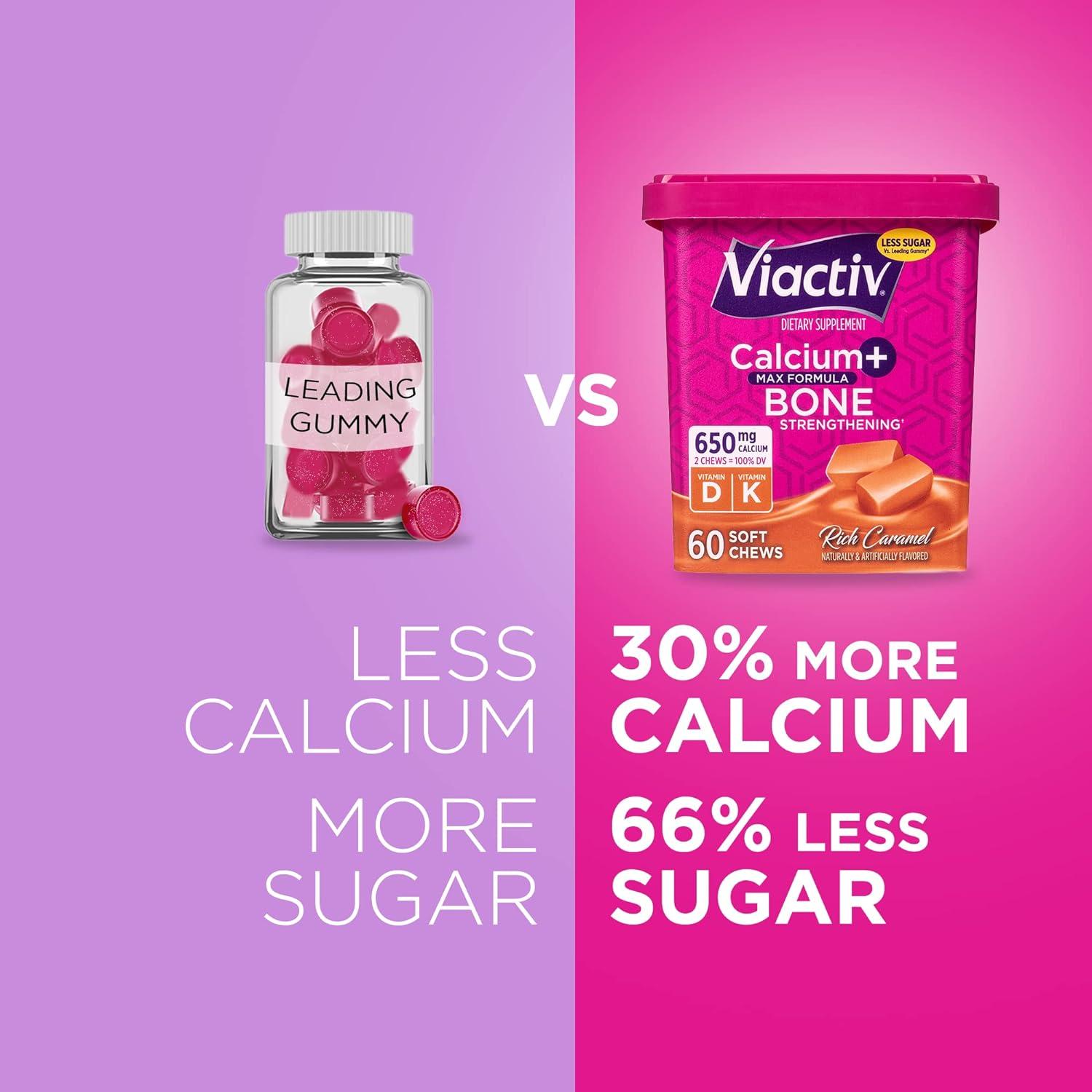 Suplemento de Calcio + Vitamina D3 Viactiv 60 Galletas Caramelo