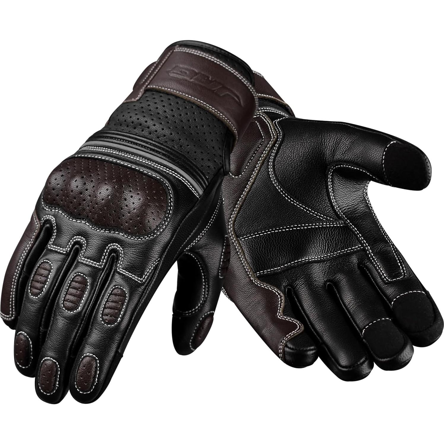 Guantes de Motocicleta J.A.G. Cuero Perforado Táctiles 3X