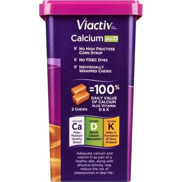 Caramelos Masticables Viactiv Calcio Plus D - 100 Unidades
