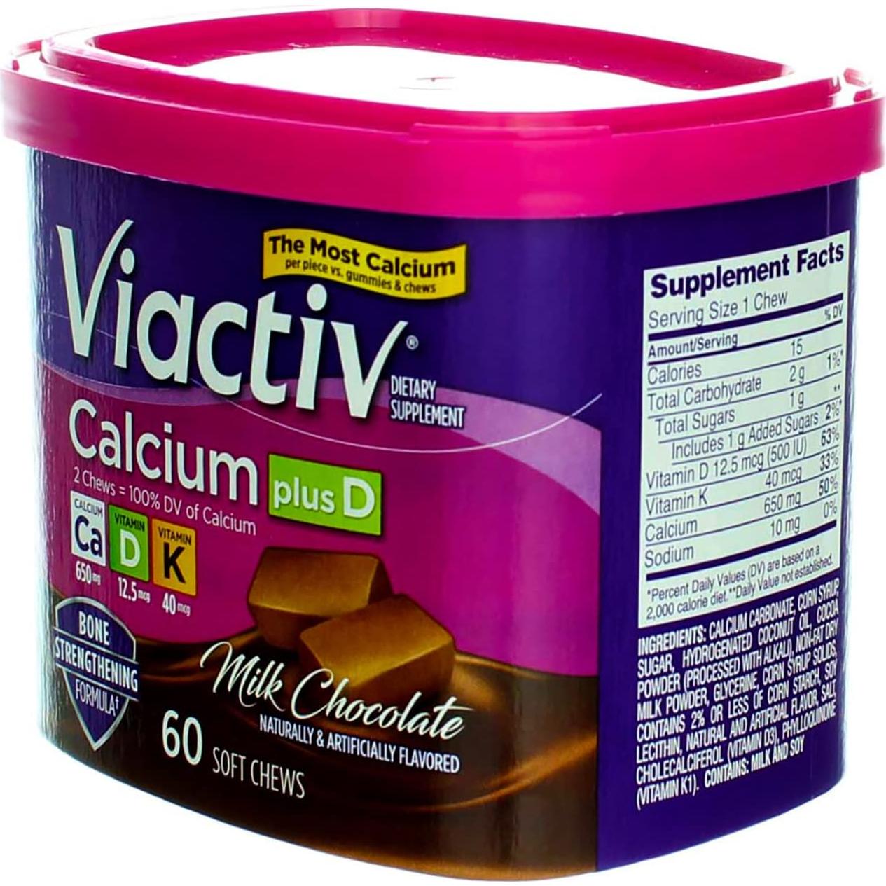 VIACTIV Calcio Plus D 60 Caramelos Masticables Chocolate