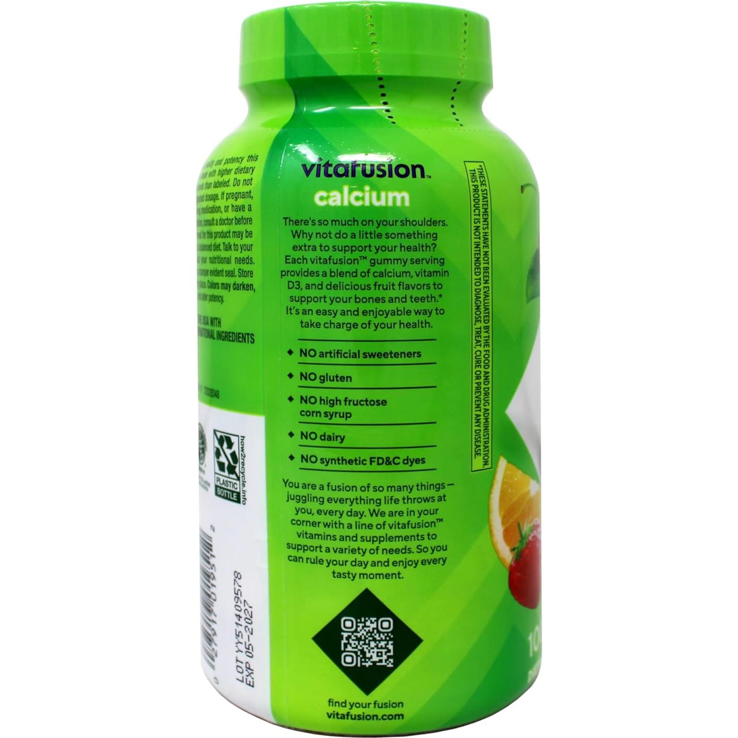 Vitafusion Calcio Gummy 100 Vitaminas Adultos con Vitamina D