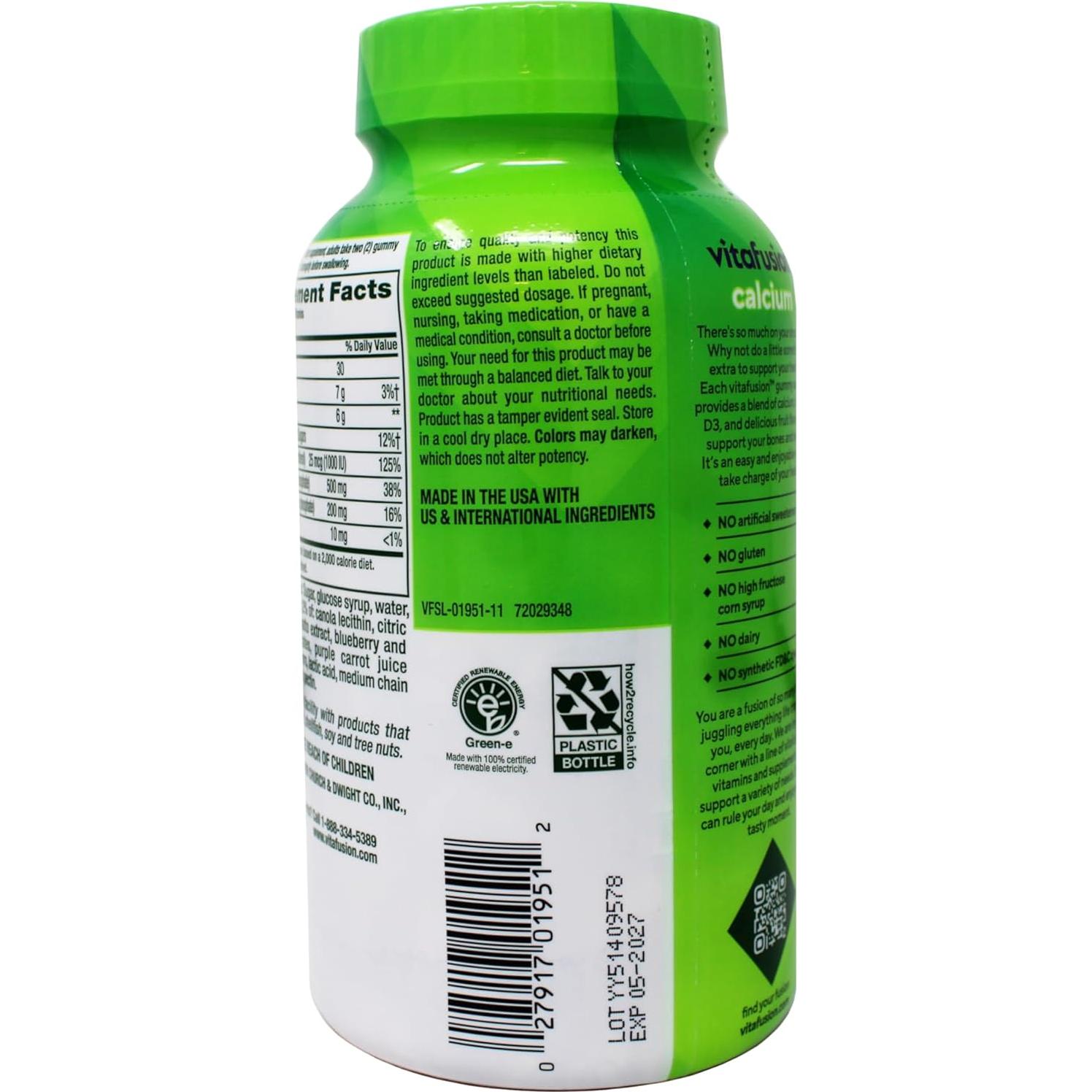 Vitafusion Calcio Gummy 100 Vitaminas Adultos con Vitamina D